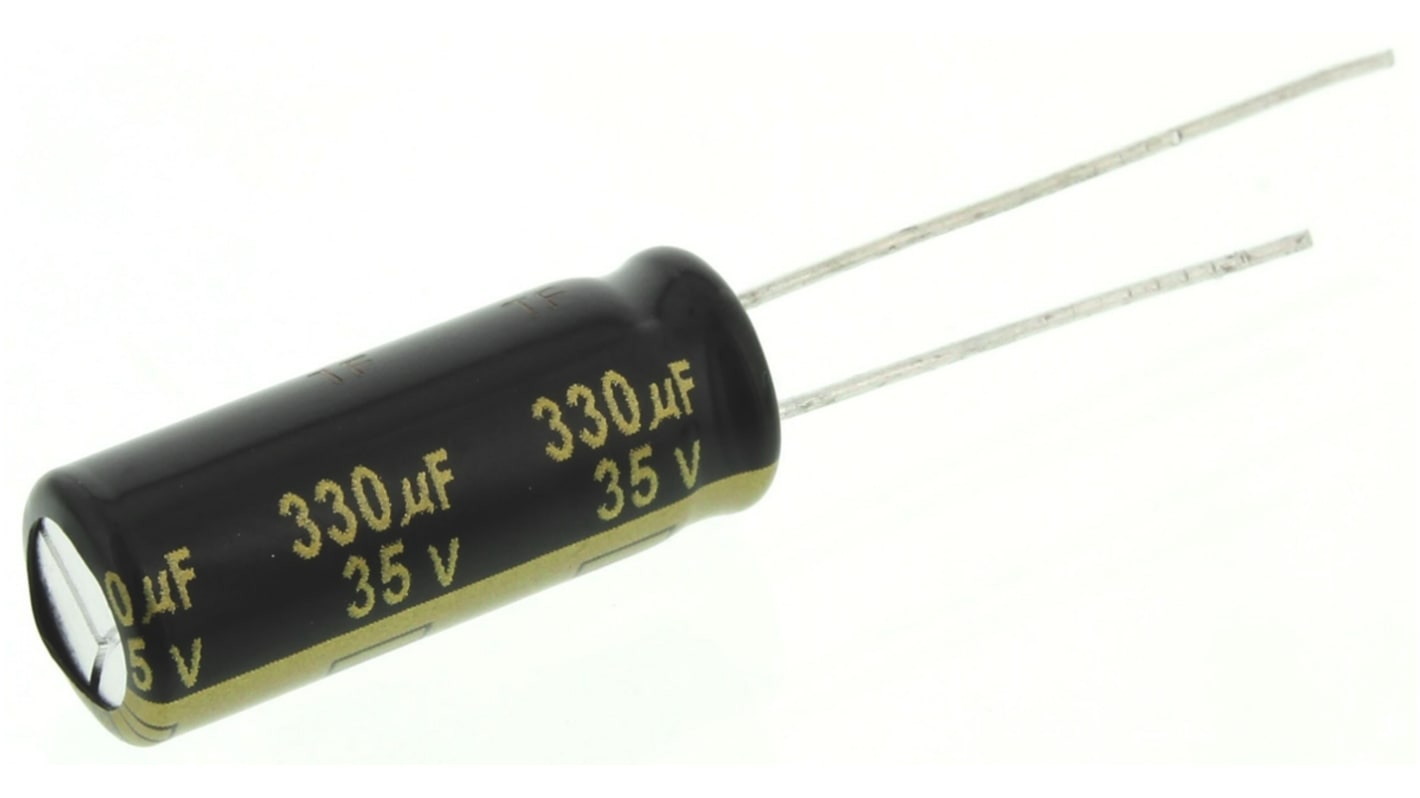 Panasonic 330μF Aluminium Electrolytic Capacitor 35V dc, Radial, Through Hole - EEUFM1V331L