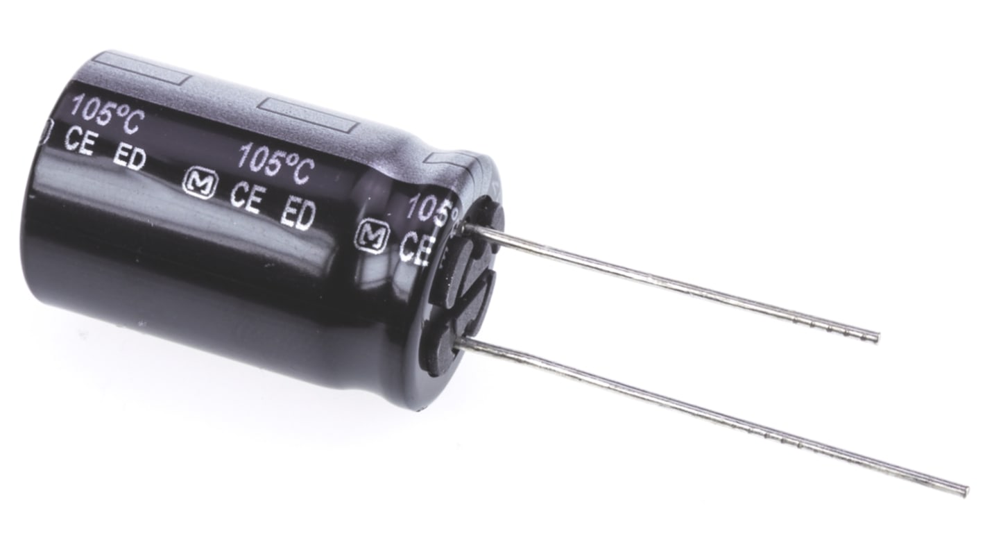 Panasonic 150μF Aluminium Electrolytic Capacitor 200V dc, Radial, Through Hole - EEUED2D151