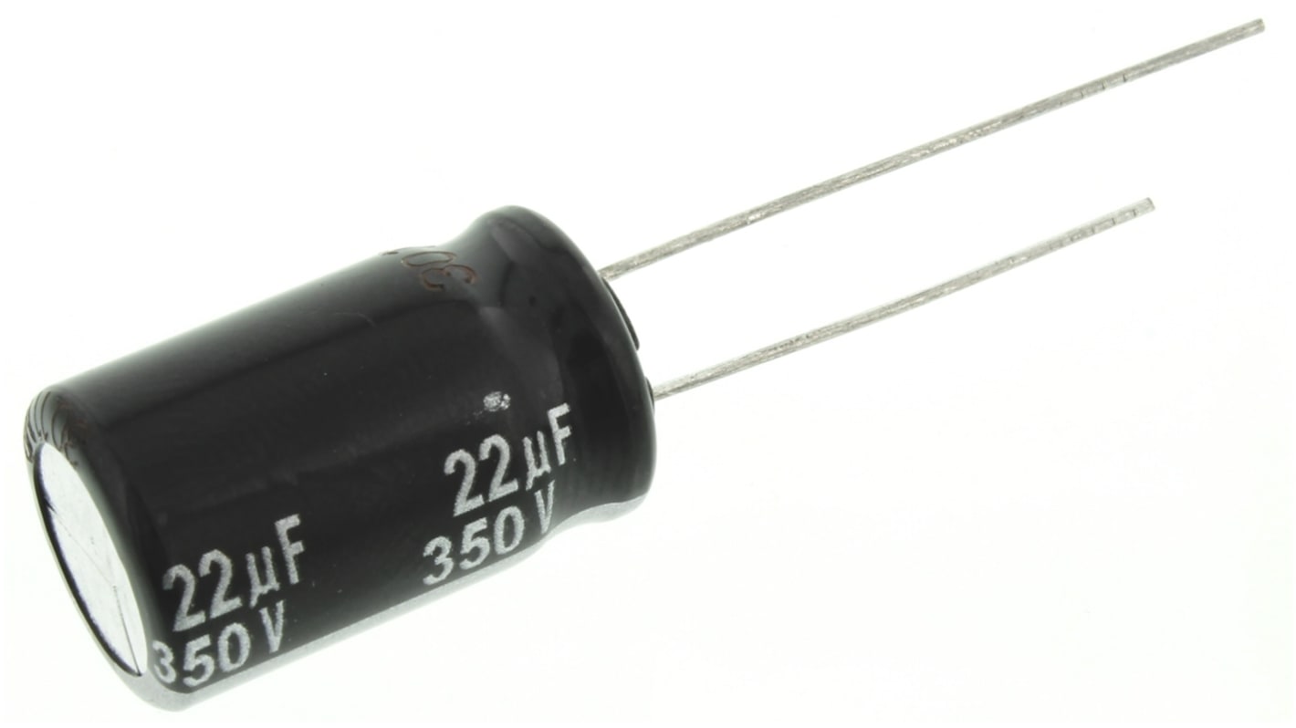 Panasonic ED - A, THT Aluminium-Elektrolyt Kondensator 22μF ±20% / 350V dc, Ø 12.5mm x 20mm, bis 105°C