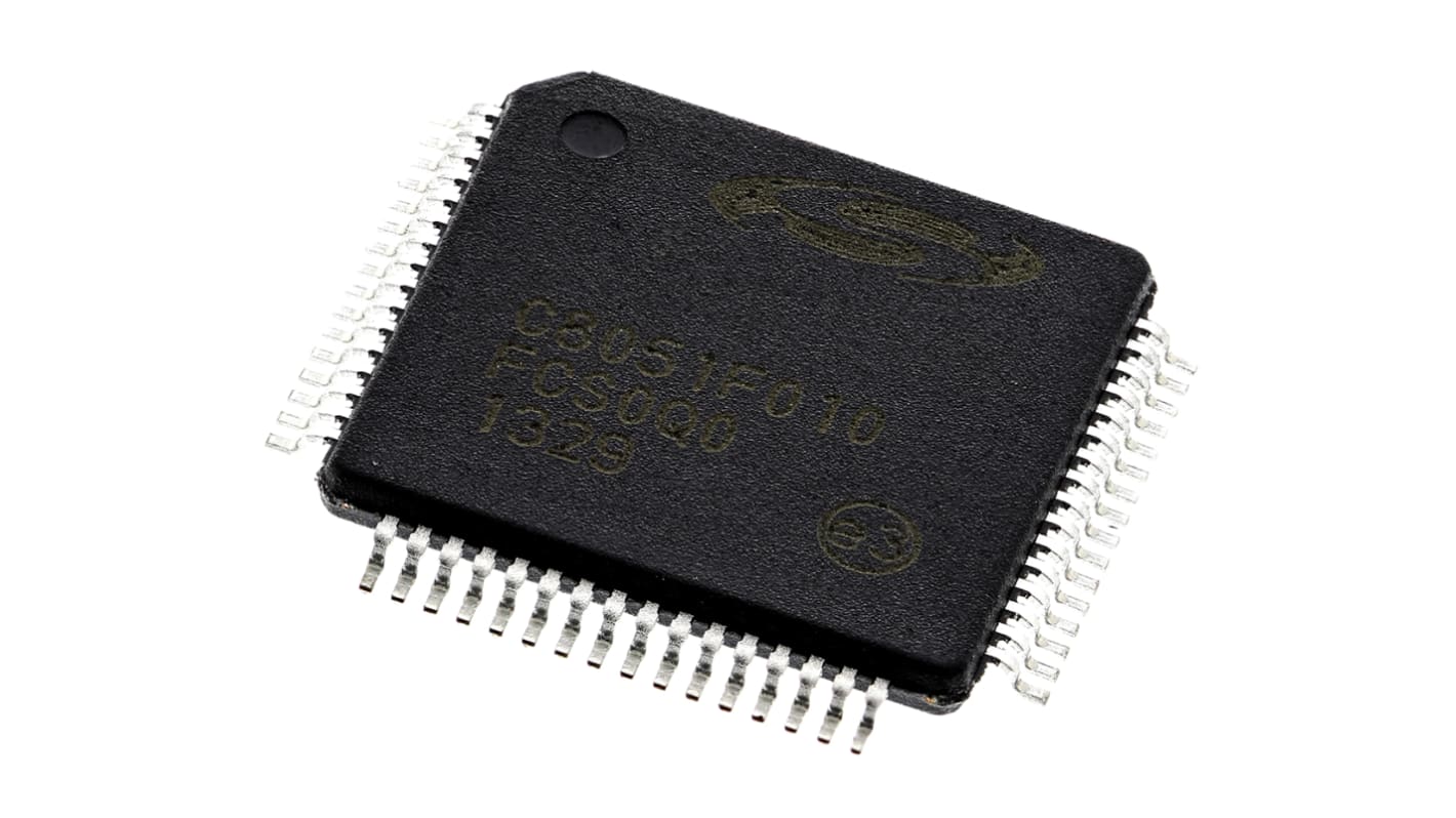Microcontrôleur, 8bit, 256 B RAM, 32 Ko, 20MHz, TQFP 64, série C8051F