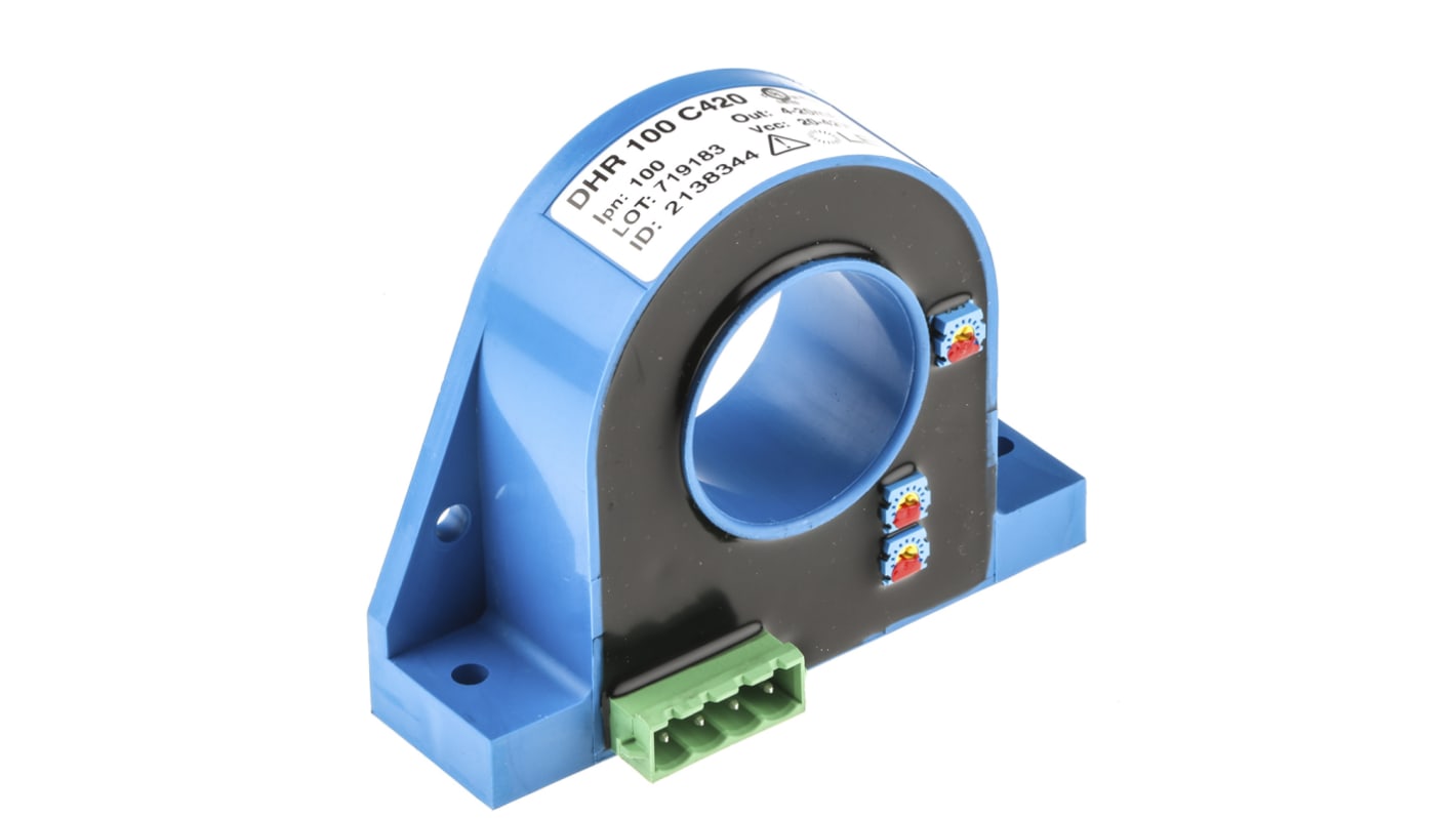 LEM DHR Series Current Transformer, 100A Input, 100:1, 4 → 20 mA Output, 32mm Bore, 20 → 50 V dc