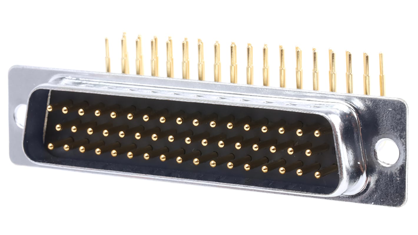 Konektor PCB D-Sub, počet kontaktů: 50, orientace těla: Pravý úhel, Průchozí otvor, rozteč: 2.77mm, Samec, 250 V AC, 5A