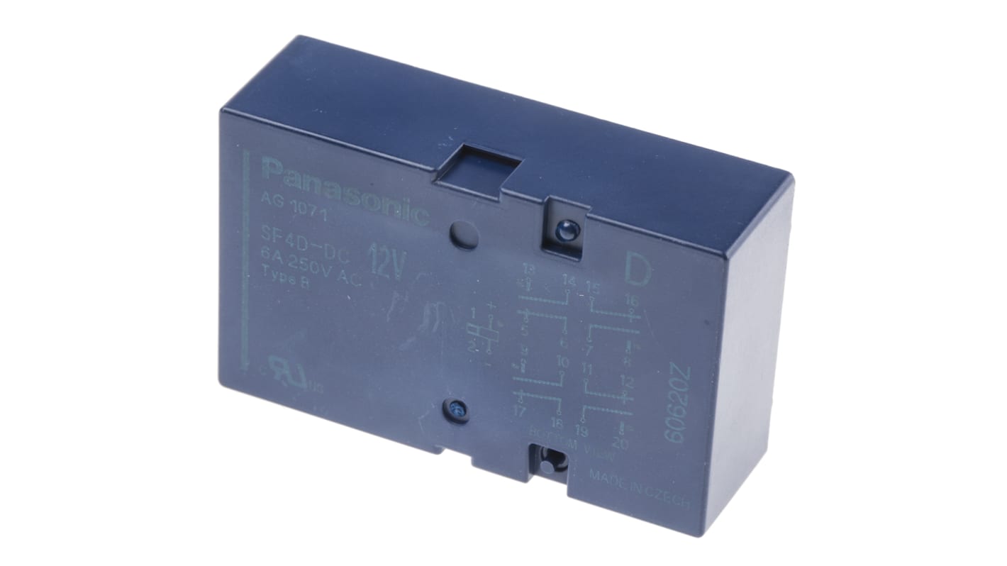 Panasonic PCB Mount Force Guided Relay, 12V dc Coil Voltage, 4 Pole, 4NO/4NC