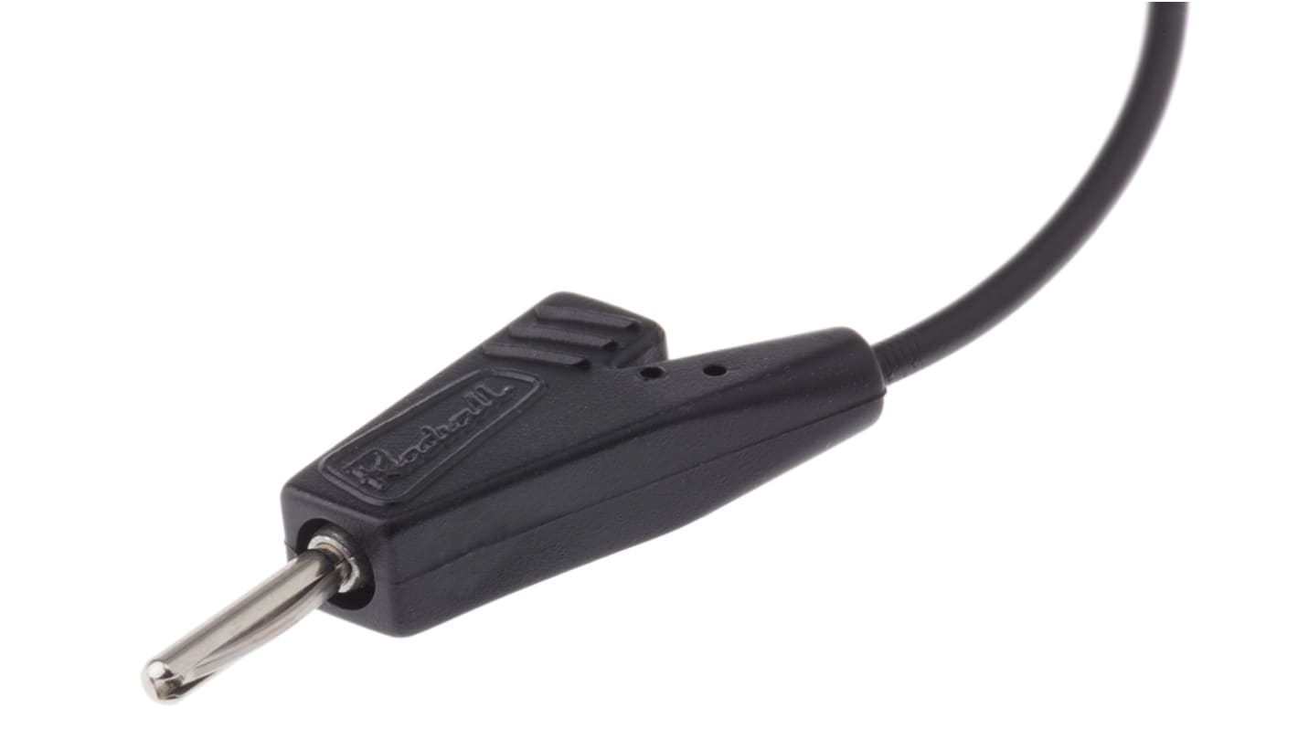 Cable de prueba con conector de 2 mm Radiall de color Negro, Macho-Macho, 250V ac, 5A, 200mm