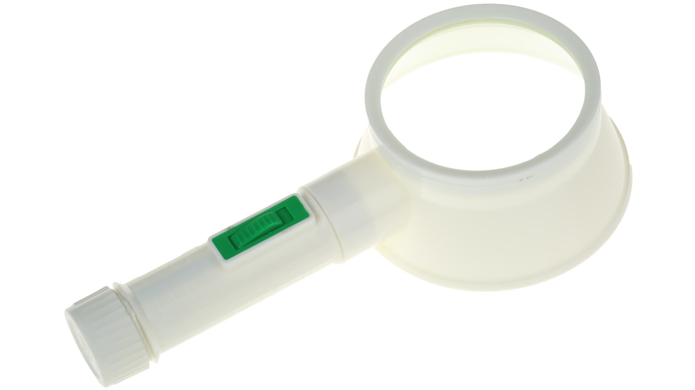 RS PRO Illuminated Pocket Magnifying Glass, 3 x Magnification, 80mm Diameter