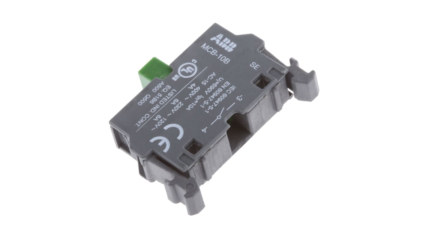 Blocco contatti ABB, 1 N/A, 690V, terminali a A vite