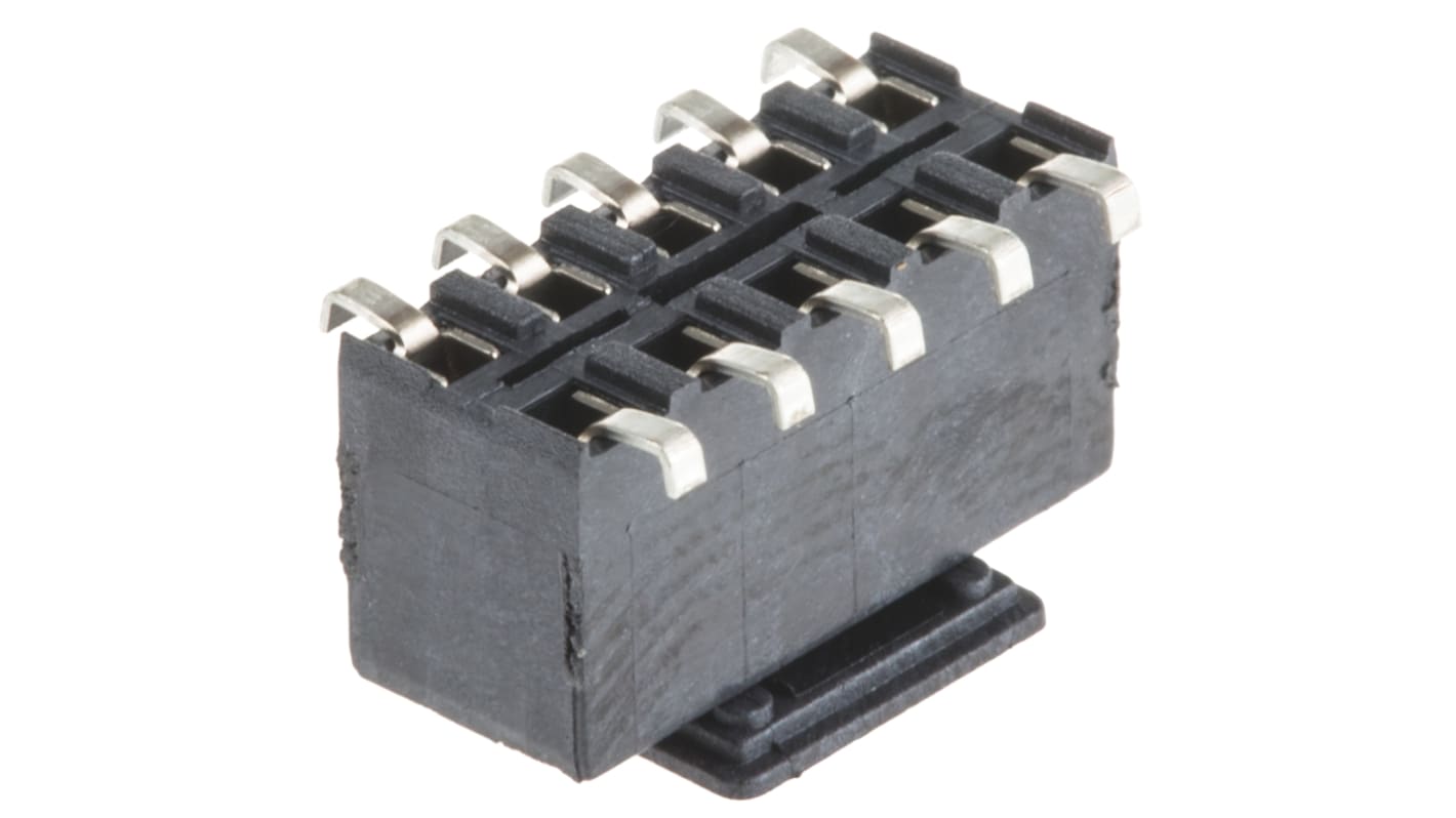 Conector hembra para PCB TE Connectivity serie AMPMODU HV100, de 10 vías en 2 filas, paso 2.54mm, 250 V, 12A, Montaje