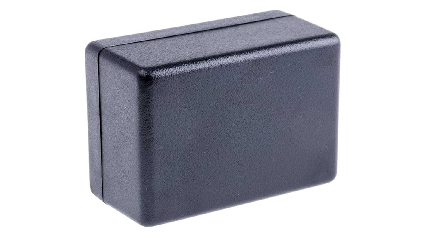 Hammond 1594 Series Black Flame Retardant ABS Enclosure, IP54, Black Lid, 81 x 56 x 28mm