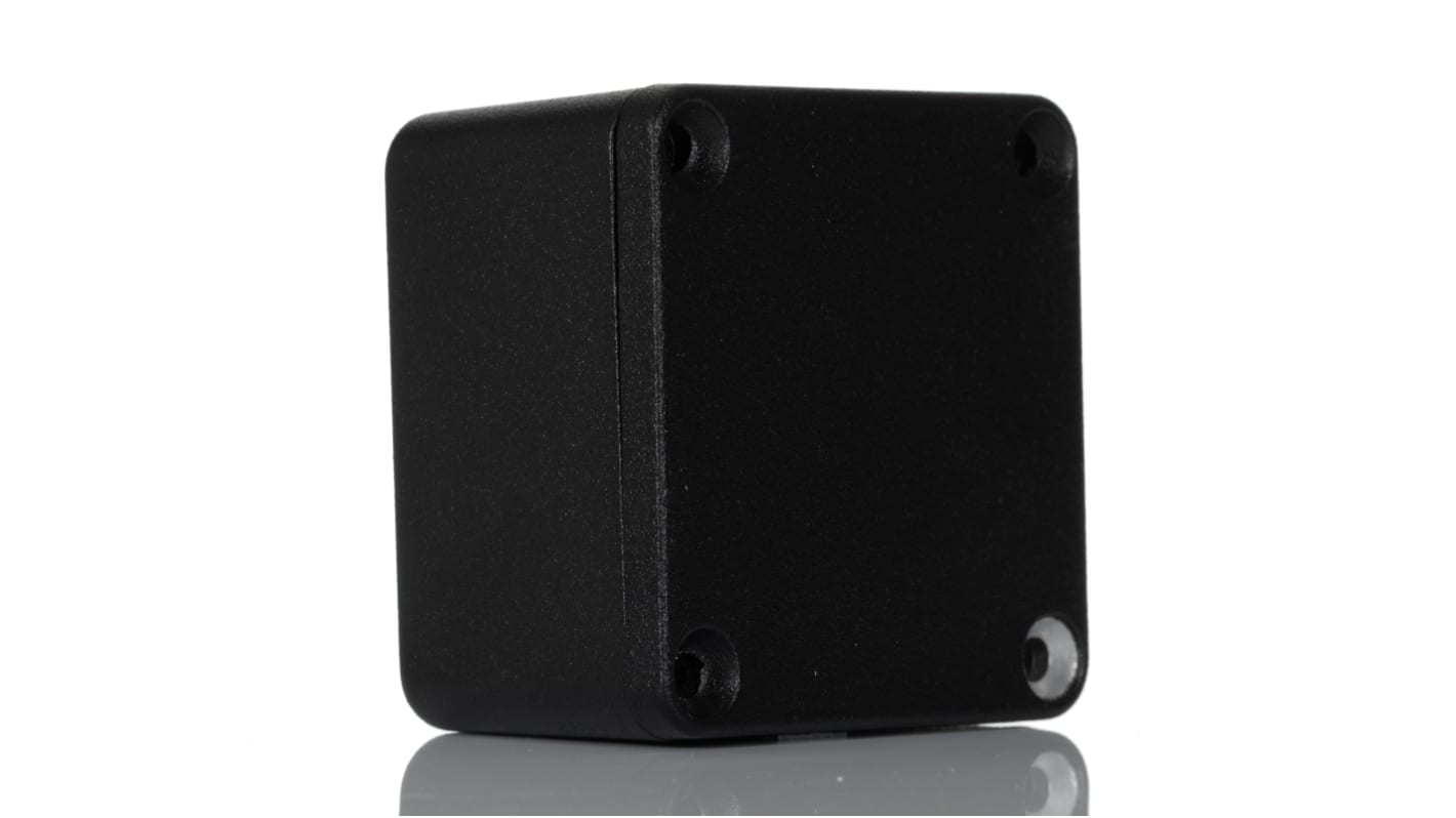 Hammond 1590 Series Black Die Cast Aluminium Enclosure, IP54, Black Lid, 50.5 x 50.5 x 27mm