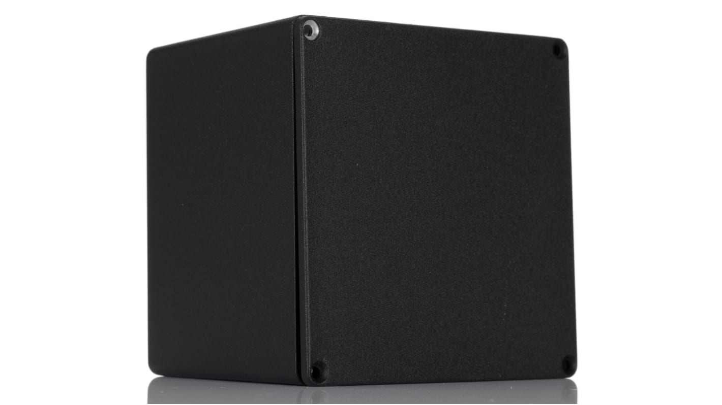 Hammond 1590 Series Black Die Cast Aluminium Enclosure, IP54, Black Lid, 119 x 120 x 94mm