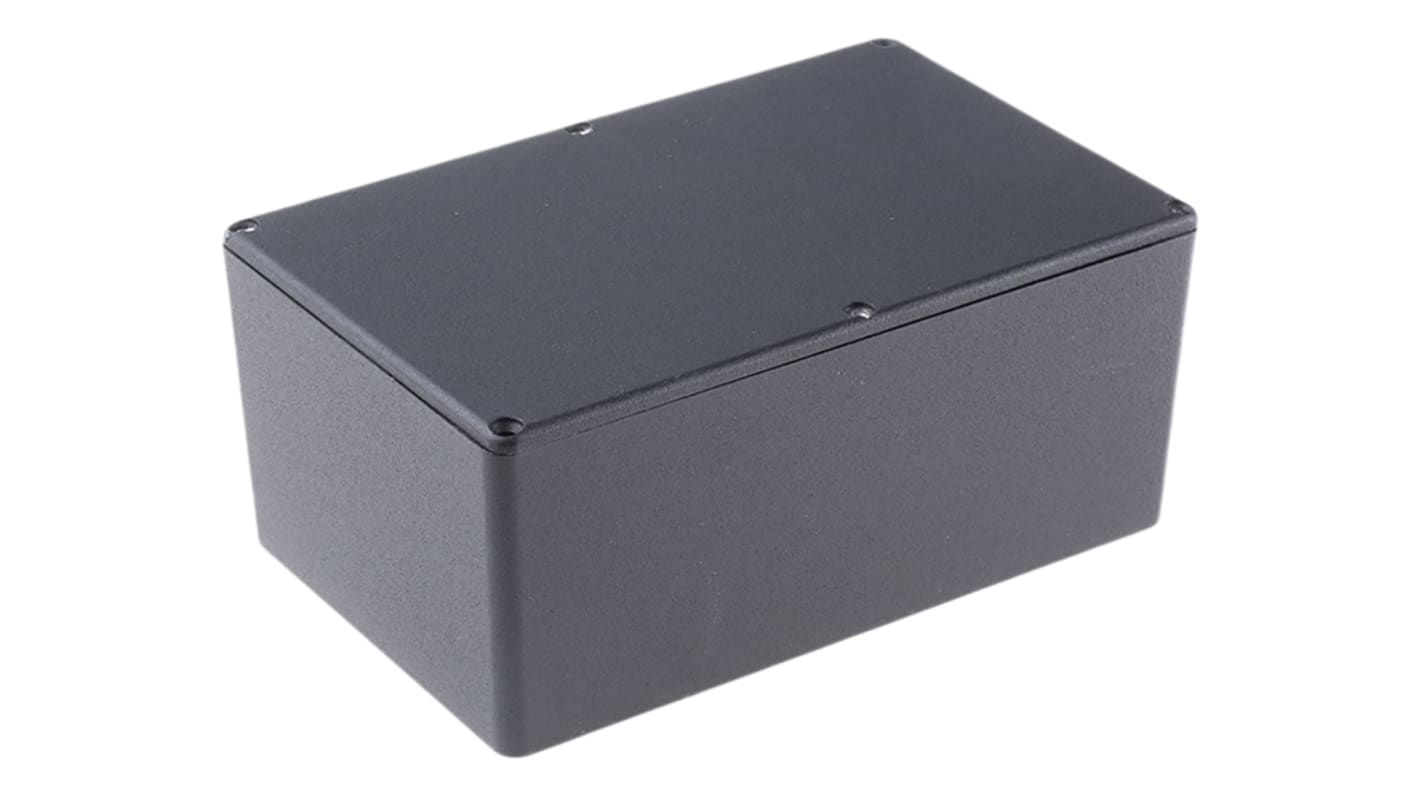 Caja Hammond de Aluminio Presofundido Negro, 187.5 x 119.5 x 78mm, IP54, Apantallada