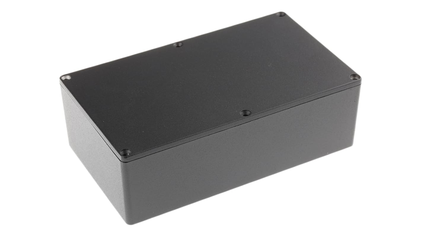 Hammond 1590 Series Black Die Cast Aluminium Enclosure, IP54, Black Lid, 192 x 112 x 61mm