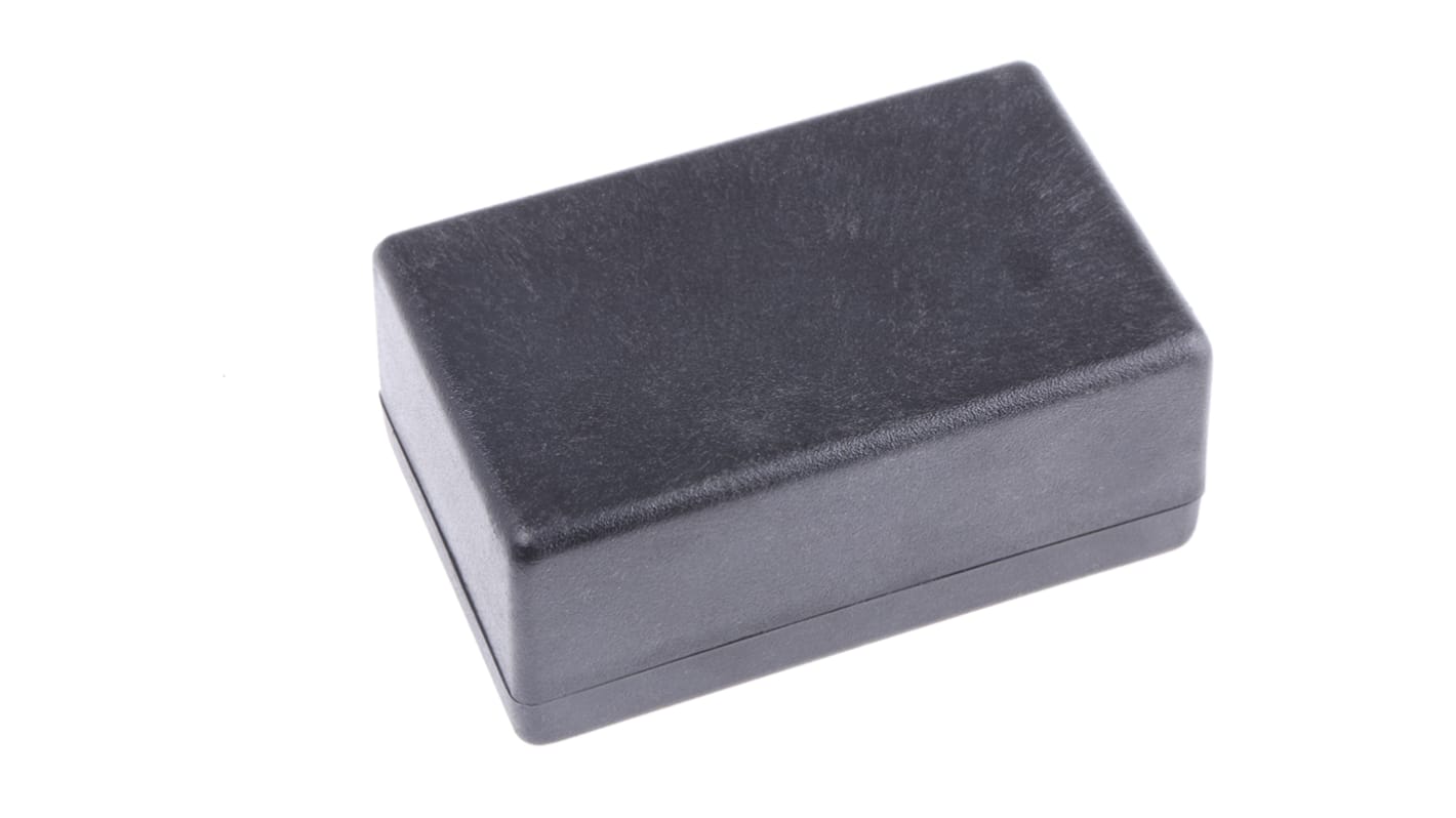 Hammond 1594 Series Black Flame Retardant ABS Enclosure, IP54, Black Lid, 106.5 x 66 x 45.4mm