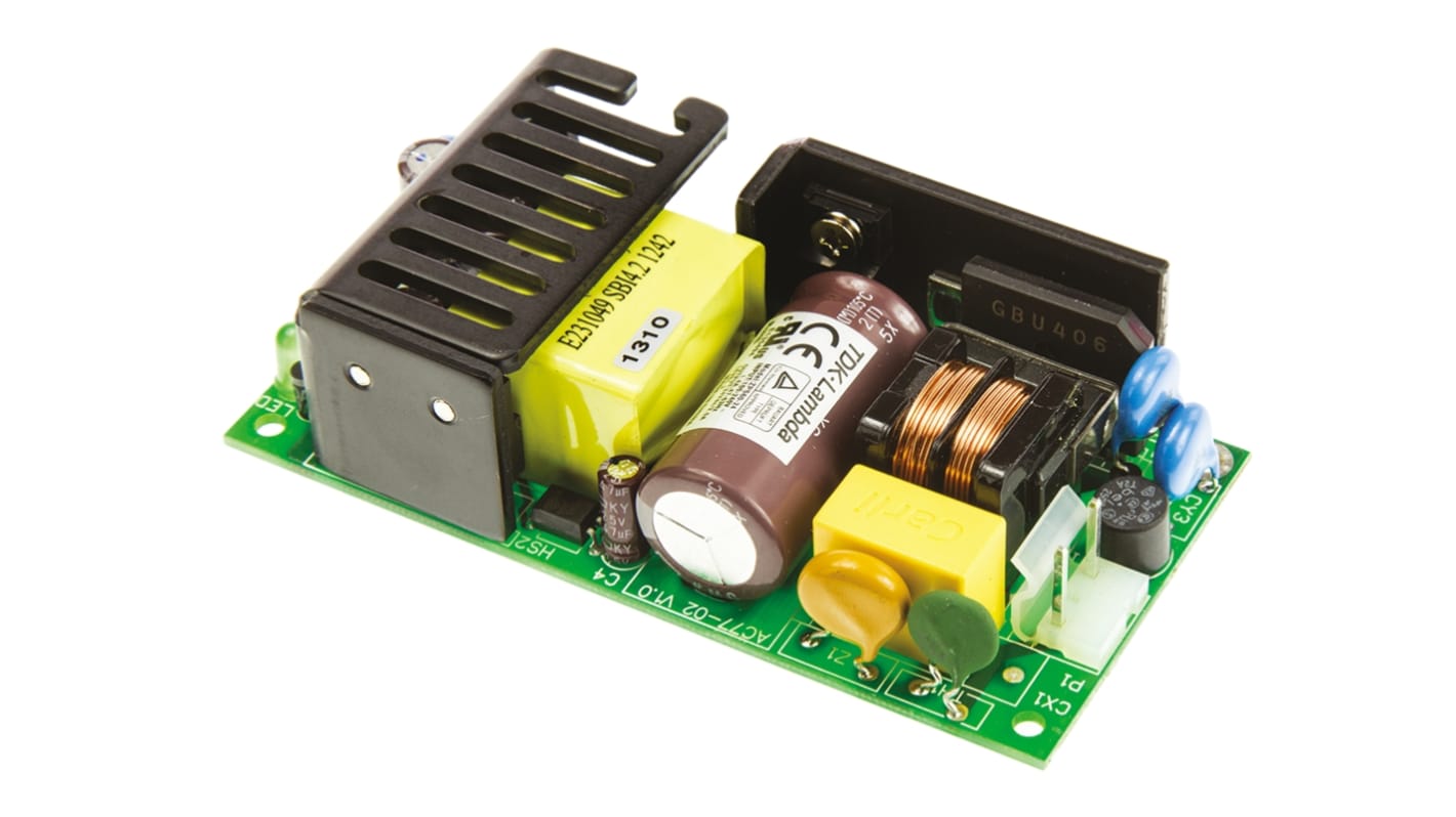 TDK-Lambda Switching Power Supply, ZPS60-24, 24V dc, 2.5A, 60W, 1 Output, 120 → 370 V dc, 90 → 264 V ac
