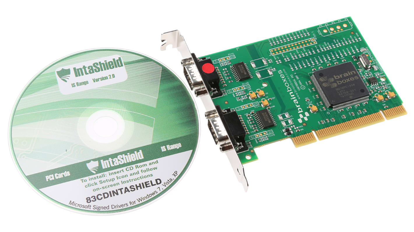 Brainboxes PCI Erweiterungskarte Seriell, 2-Port RS-232 115.2Kbit/s 16 B