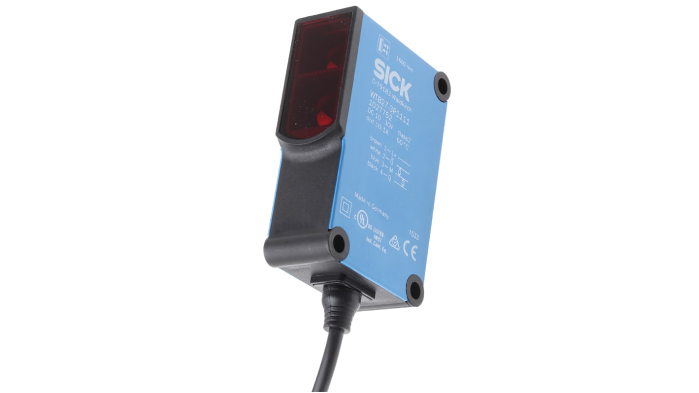 Sick Diffuse Photoelectric Sensor, Block Sensor, 30 mm → 1.6 m Detection Range