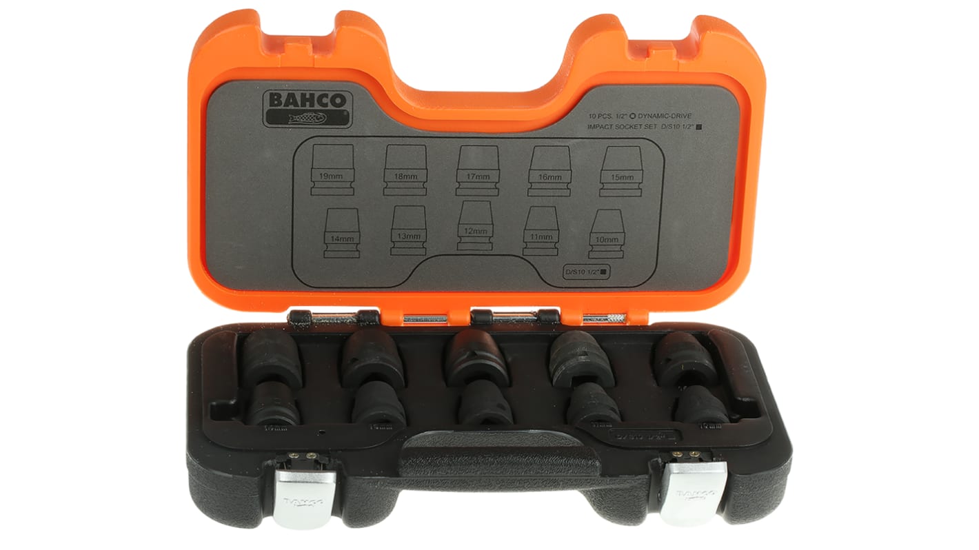 Bahco 10-Piece Metric 1/2 in Impact Socket Set , 6 point