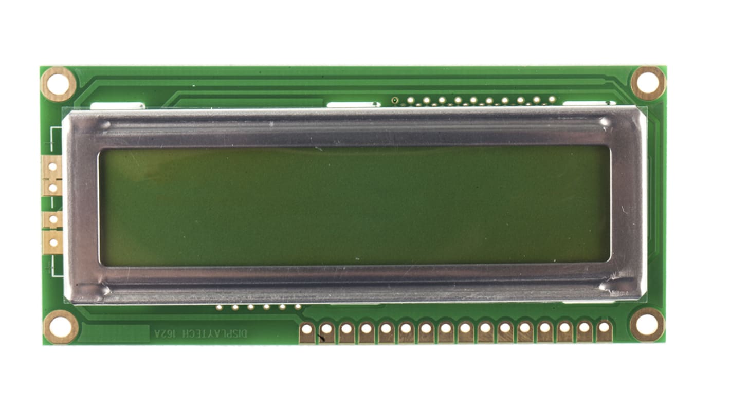 Displaytech 162C-BA-BC Alphanumeric LCD Display Green, 2 Rows by 16 Characters, Reflective