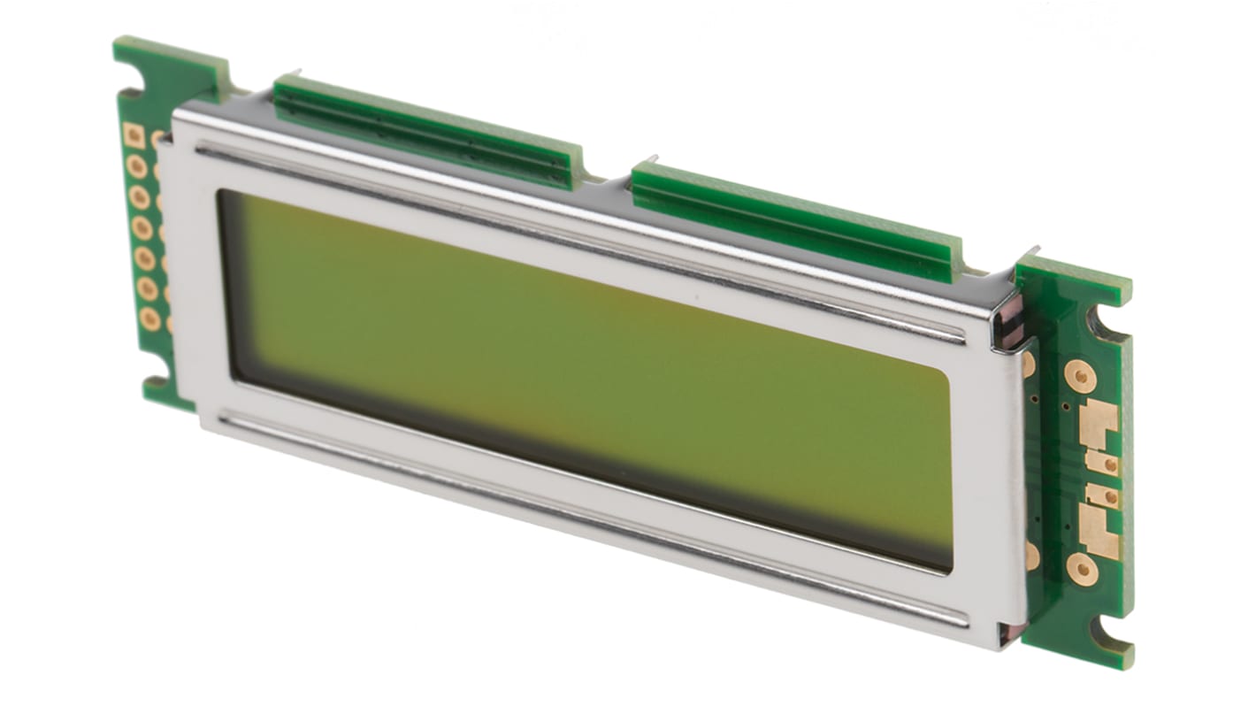 Displaytech 162D-BA-BC Alphanumeric LCD Display, Yellow on Green, 2 ...