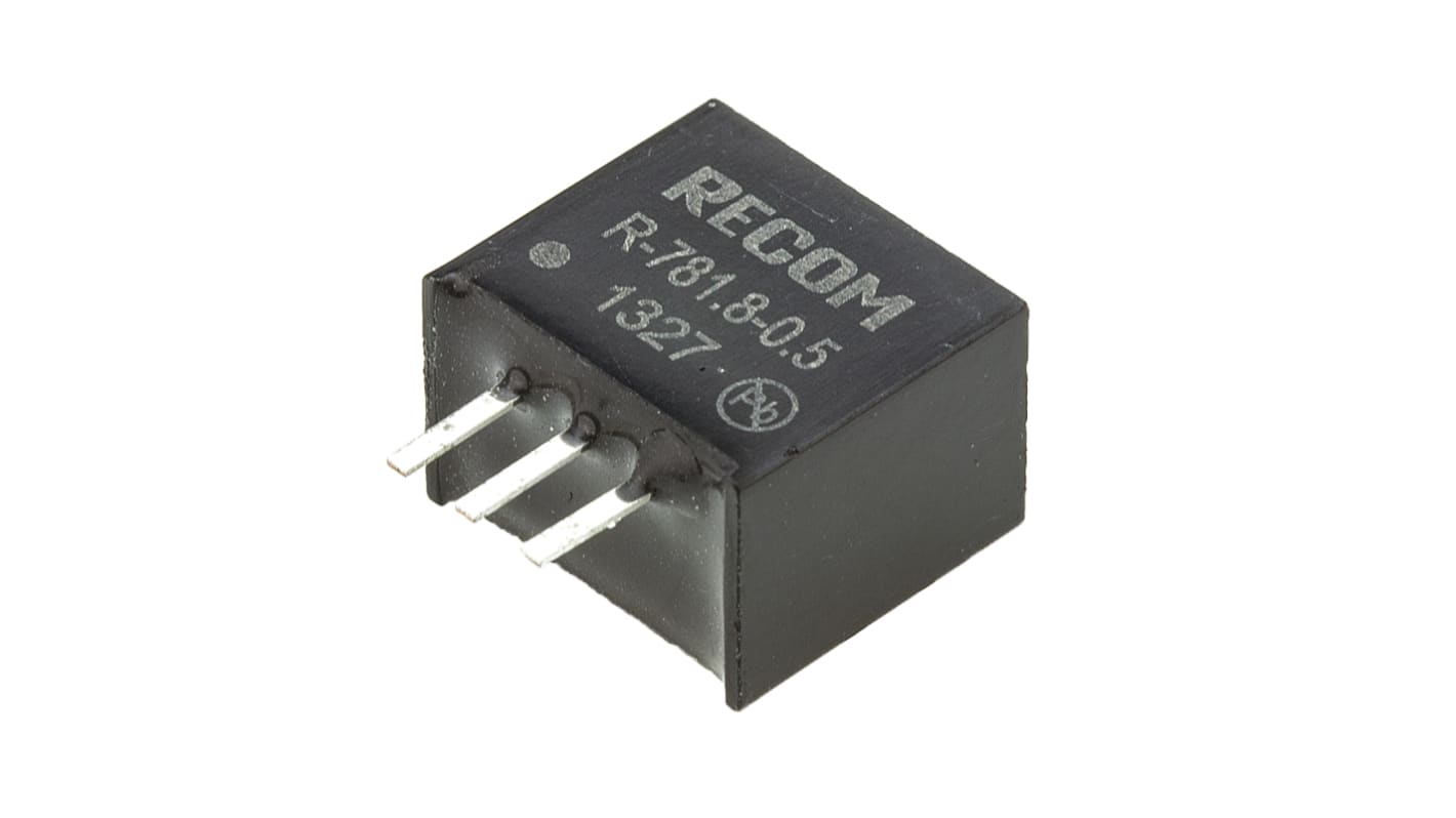 Regolatore switching Recom, ingresso 4.75 → 32V cc, uscita 1.8V cc, 500mA, 2.5W