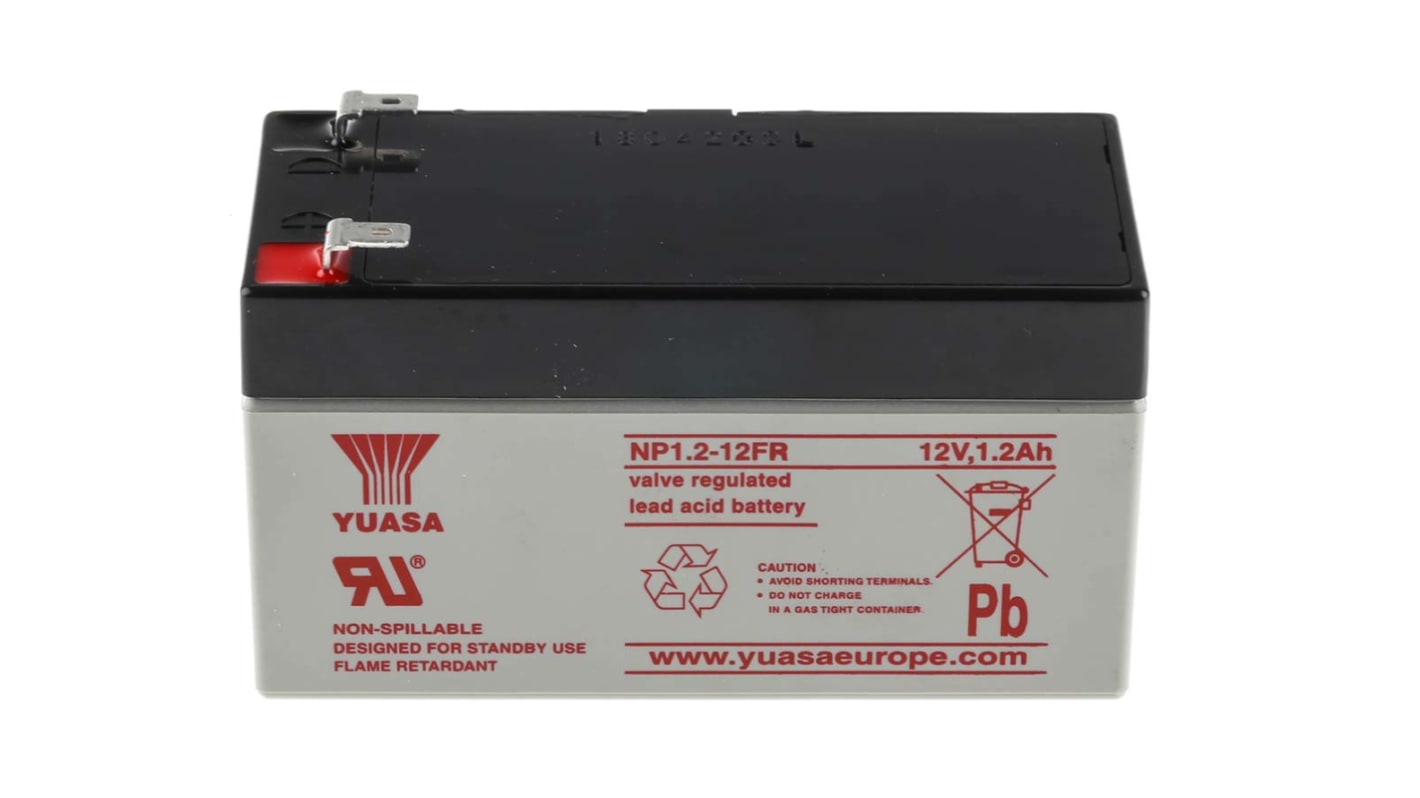 Batteria al piombo sigillata Yuasa, 12V, 1.2Ah, 54.5 x 97 x 48mm, -20 → +60°C