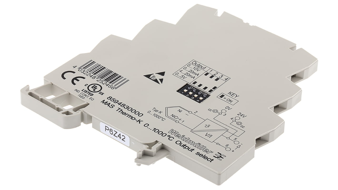 Acondicionador de señal Weidmuller, in. 0 → 1000°C, para carril DIN