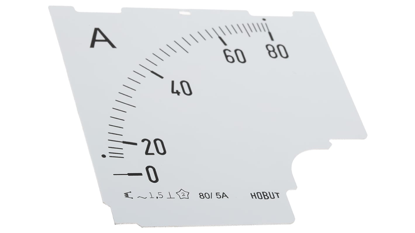 Echelle de compteur 0 / 80 A pour 80 / 5 A CT HOBUT