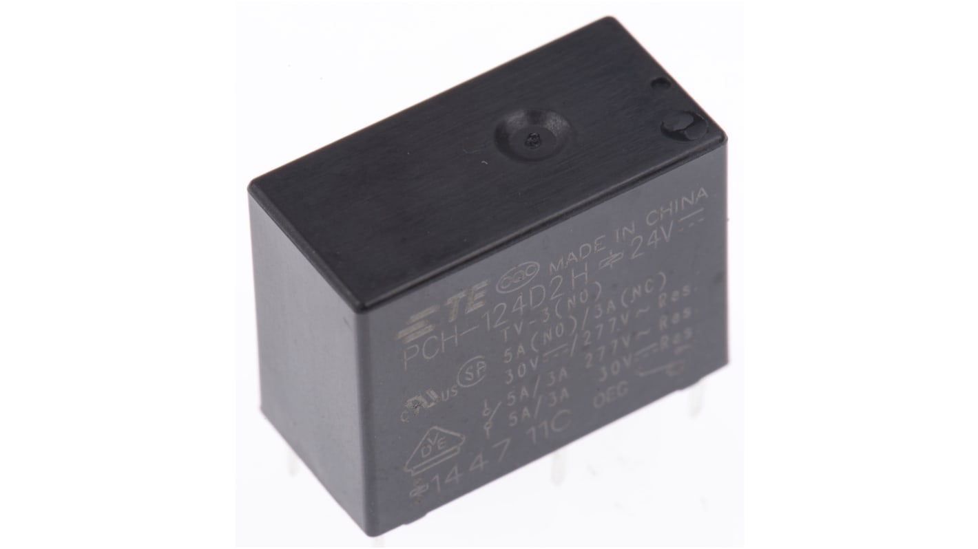 TE Connectivity PCB Mount Power Relay, 24V dc Coil, 10A Switching Current, SPDT