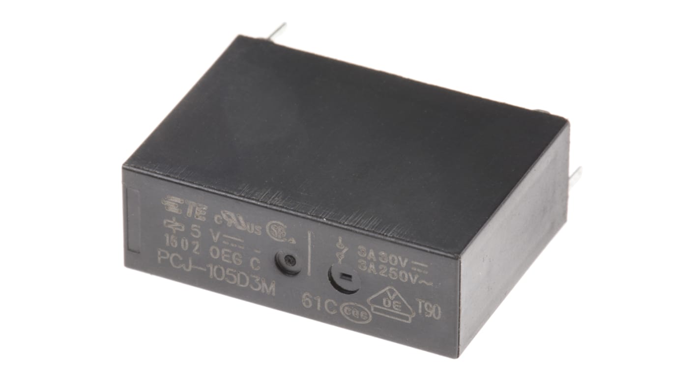 TE Connectivity PCB Mount Power Relay, 5V dc Coil, 3A Switching Current, SPST