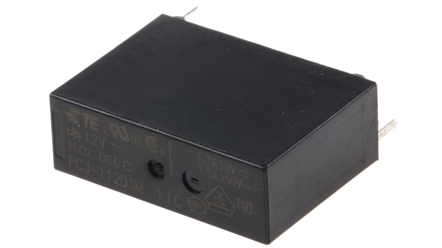 TE Connectivity PCB Mount Power Relay, 12V dc Coil, 3A Switching Current, SPST