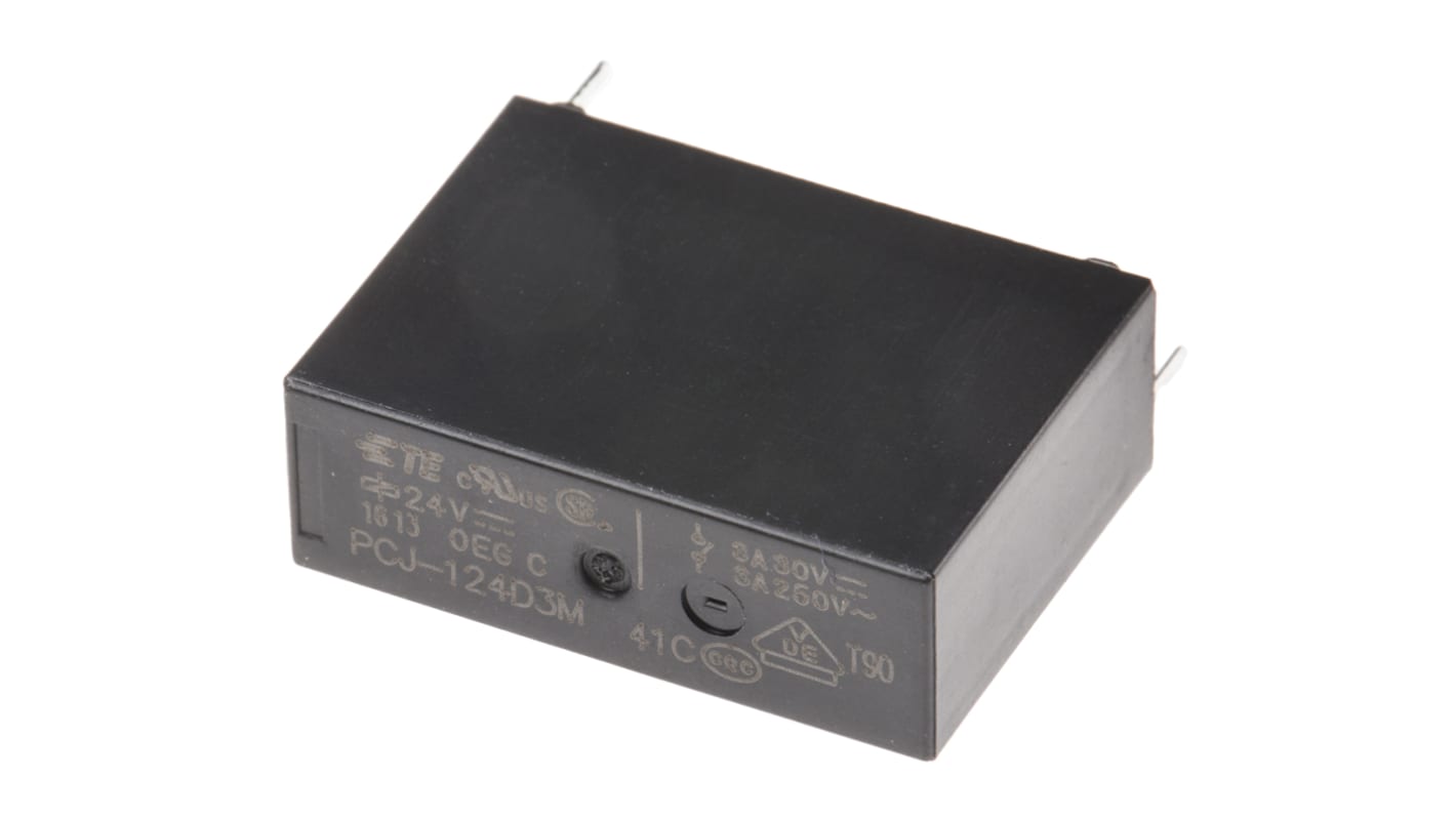 TE Connectivity PCB Mount Power Relay, 24V dc Coil, 3A Switching Current, SPST