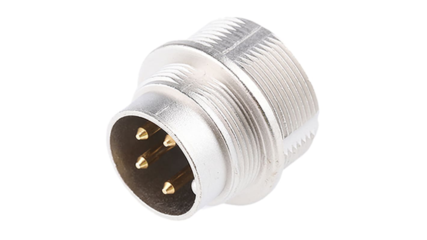 Lumberg 4 Pole Din Plug, DIN EN 60529, 5A, 250 V ac IP68, Male, Wall Mount