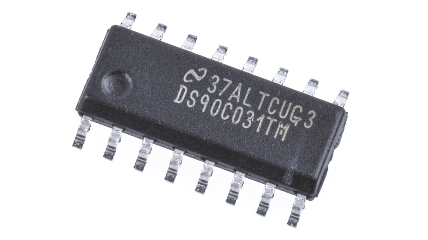 LVDS vysílač DS90C031TM/NOPB čtyřnásobný CMOS, TTL LVDS 155Mbps, počet kolíků: 16, SOIC