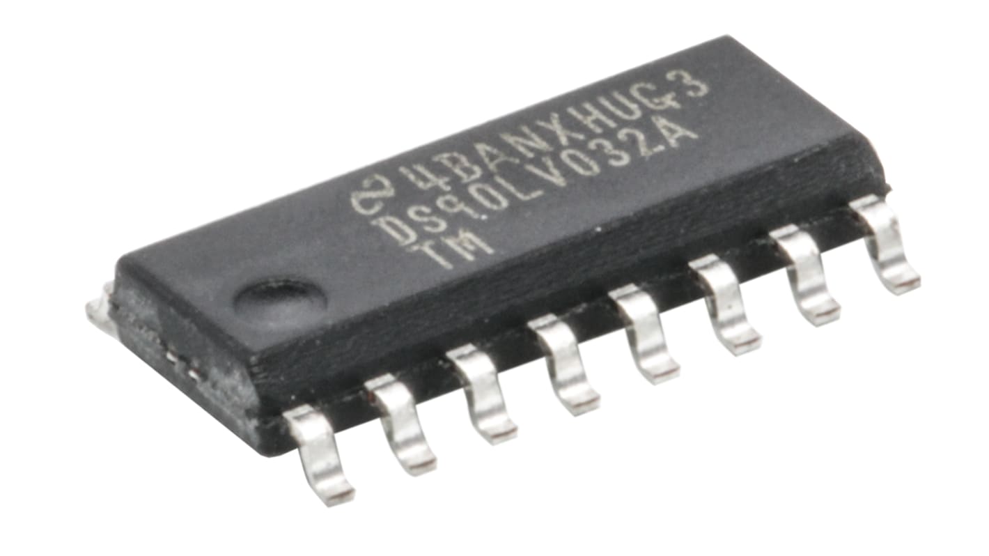 Odbiornik LVDS, 16-Pin , SOIC, wejście: LVDS, l. elementów: 4, 400MBps, 3 → 3,6 V,