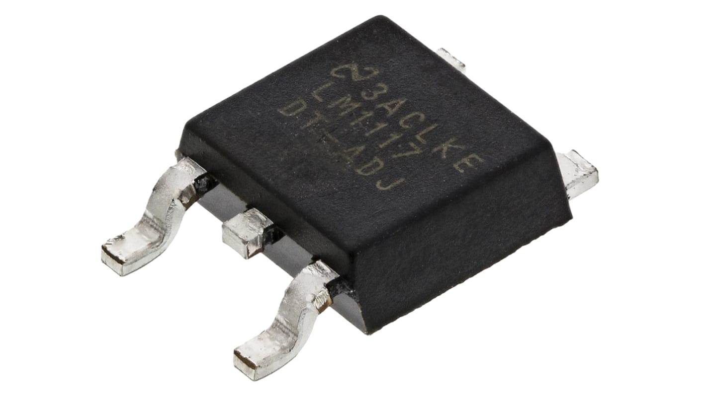 Texas Instruments 電圧レギュレータ 低ドロップアウト電圧 1.25 → 13.8 V, 3-Pin, LM1117DT-ADJ/NOPB