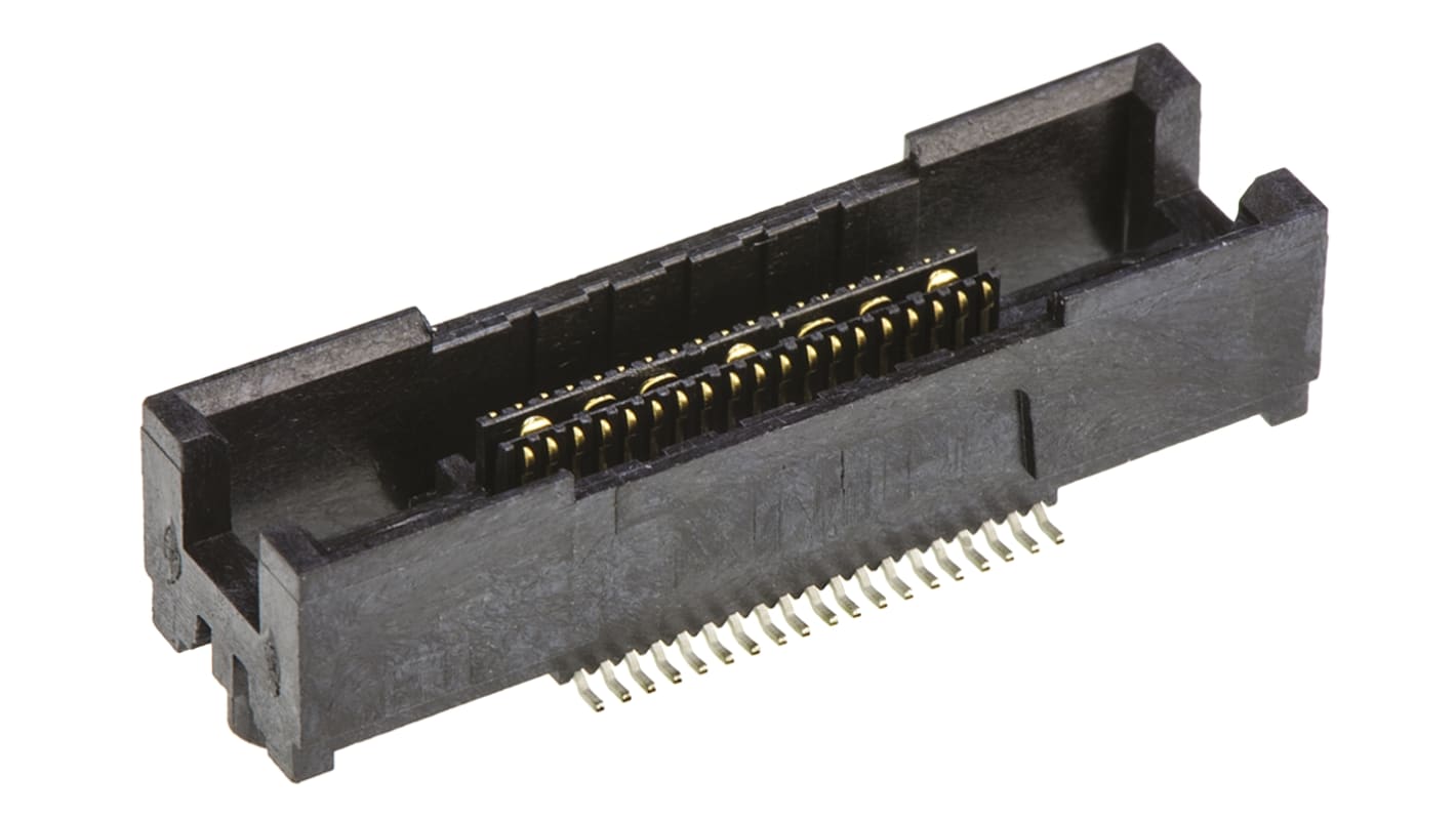Conector hembra para PCB TE Connectivity serie MICTOR, de 38 vías en 2 filas, paso 0.64mm, 30 V, 11.5A, Montaje