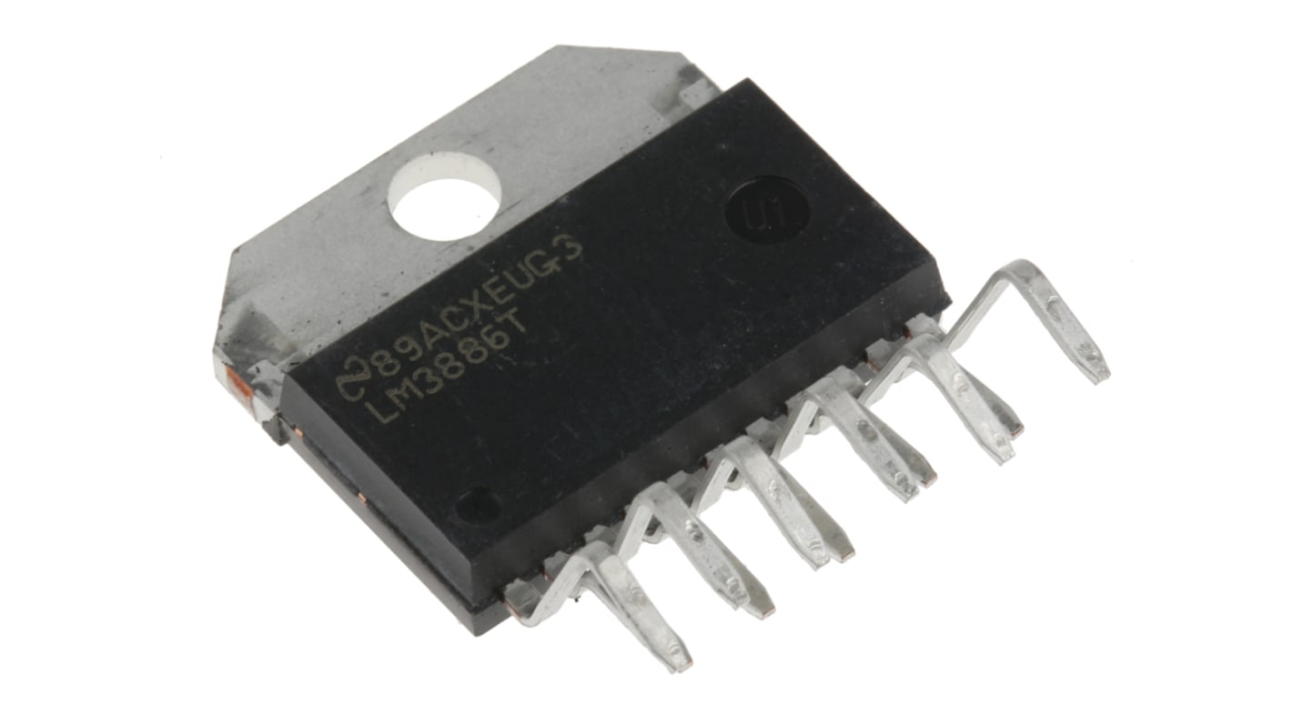 Clase A-B Amplificador de audio LM3886T/NOPB, Amplificador de potencia de audio Mono 8MHZ 85dB 38W MLPP, 11-Pines +85 °C