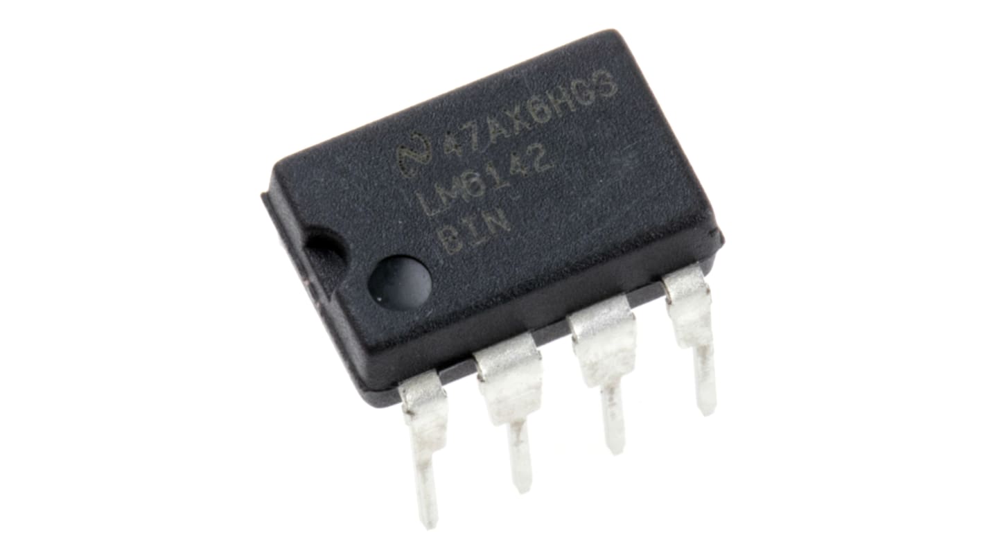 Texas Instruments オペアンプ, スルーホール, 2回路, 単一電源, LM6142BIN/NOPB