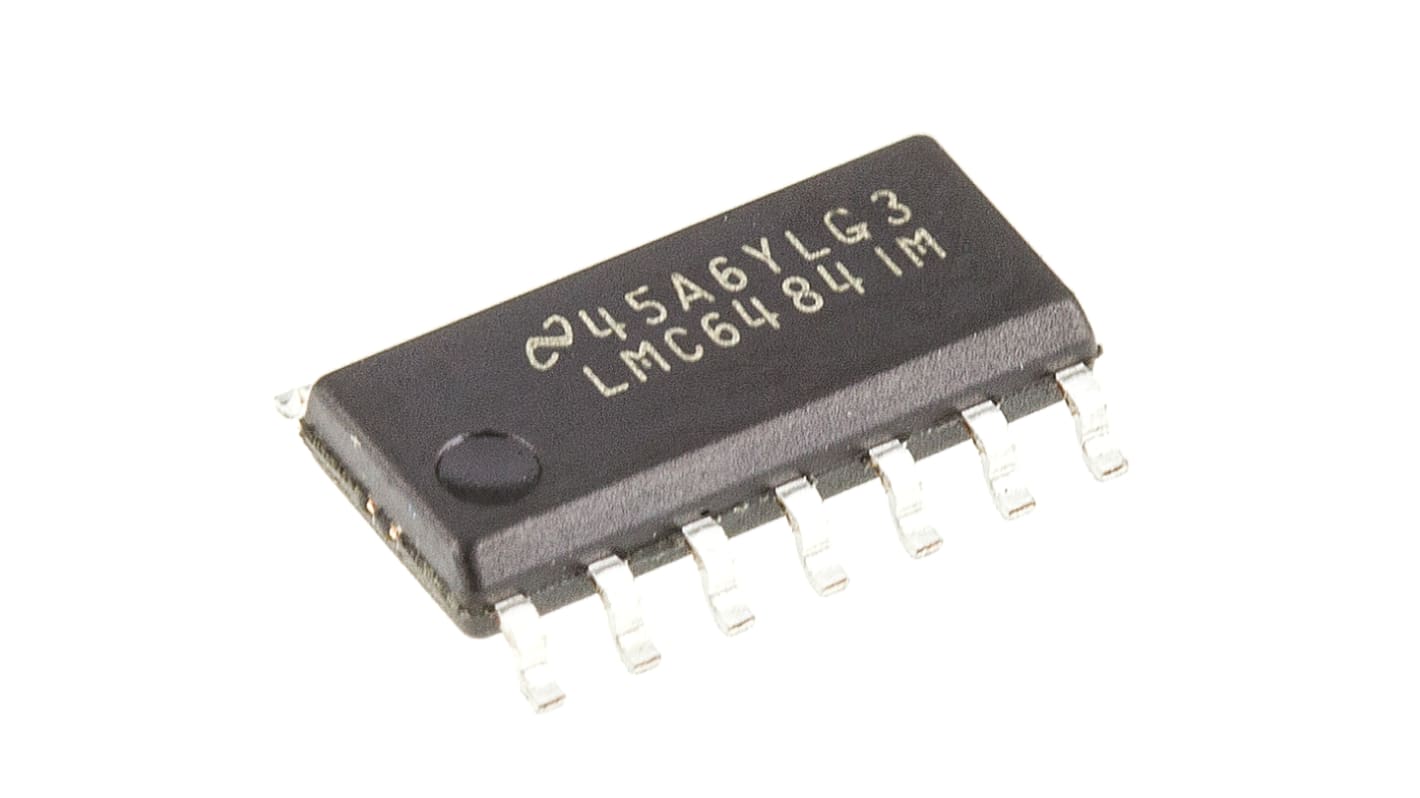 LMC6484IM/NOPB Texas Instruments, Op Amp, RRIO, 1.5MHz, 5 → 15 V, 14-Pin SOIC