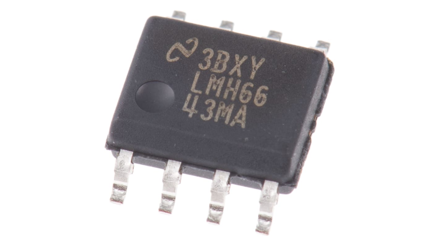 Texas Instruments オペアンプ, 表面実装, 2回路, ±2電源, 単一電源, LMH6643MA/NOPB