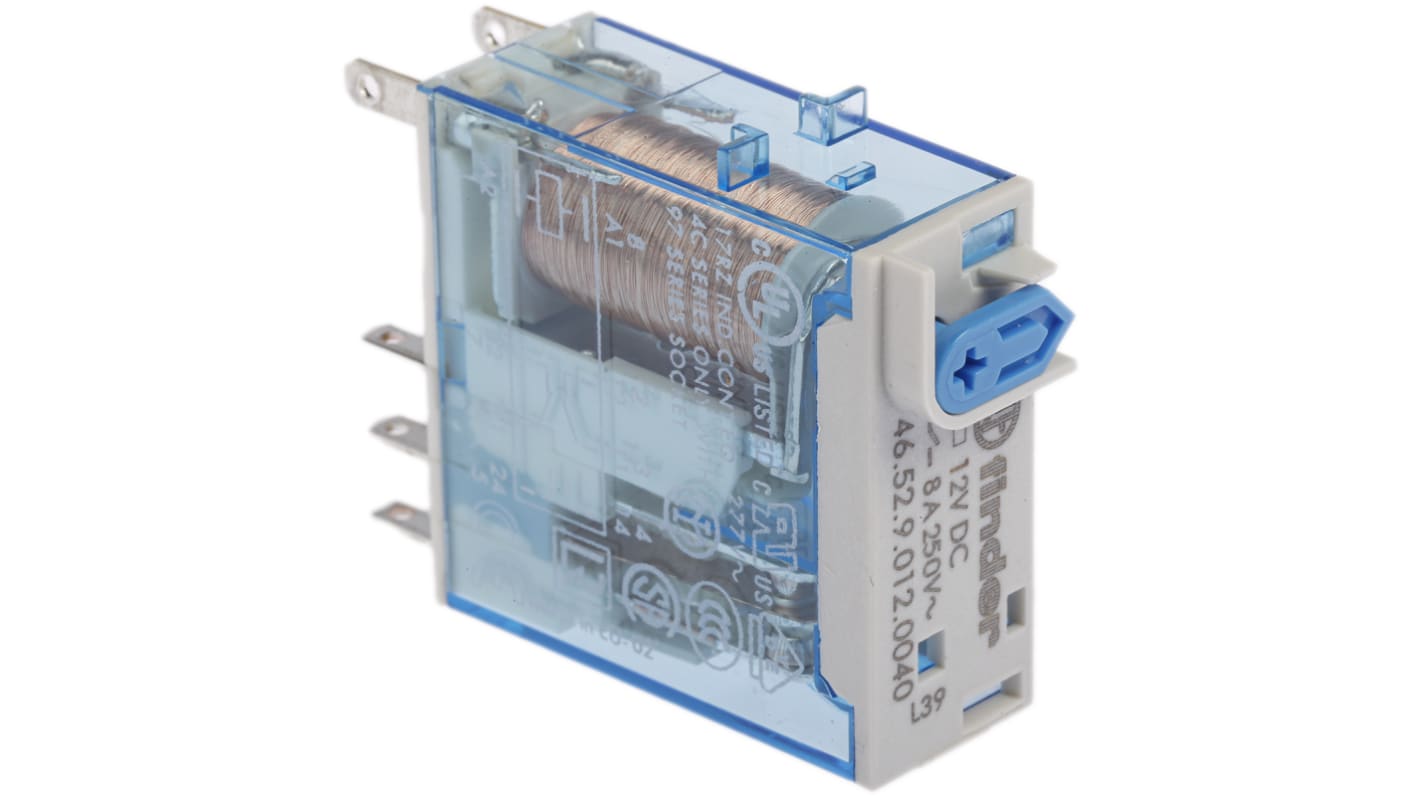 Finder Plug In Power Relay, 12V dc Coil, 8A Switching Current, DPDT