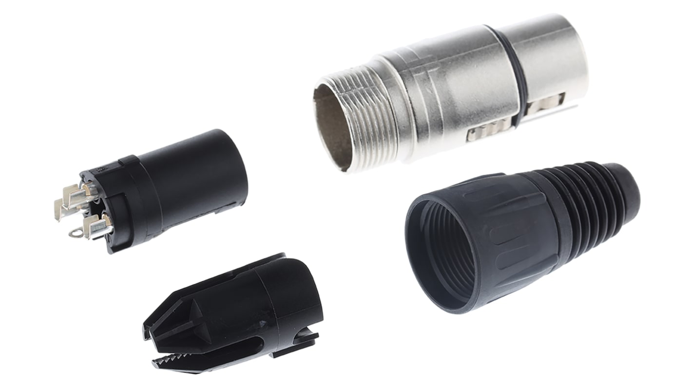 Neutrik-Connecteur XLR Femelle Droit 3 voies Montage sur câble, placage Argent sur Nickel