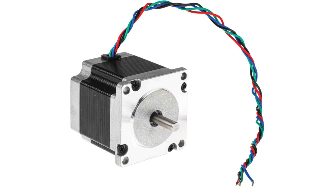 RS PRO 2,5 V Hybrid, permanent magnet Stepmotor, 1.26Nm holdemoment, 6.35mm akseldiameter