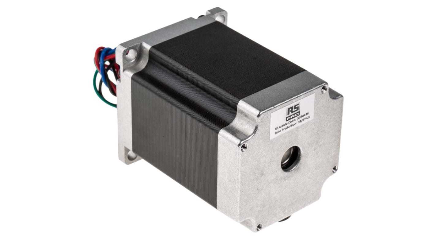 RS PRO 3,2 V Hybrid, permanent magnet Stepmotor, 1.89Nm holdemoment, 6.35mm akseldiameter