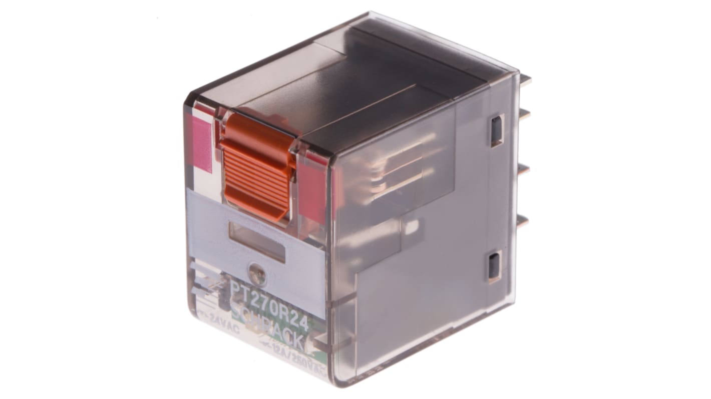 TE Connectivity PCB Mount Power Relay, 24V ac Coil, 12A Switching Current, DPDT