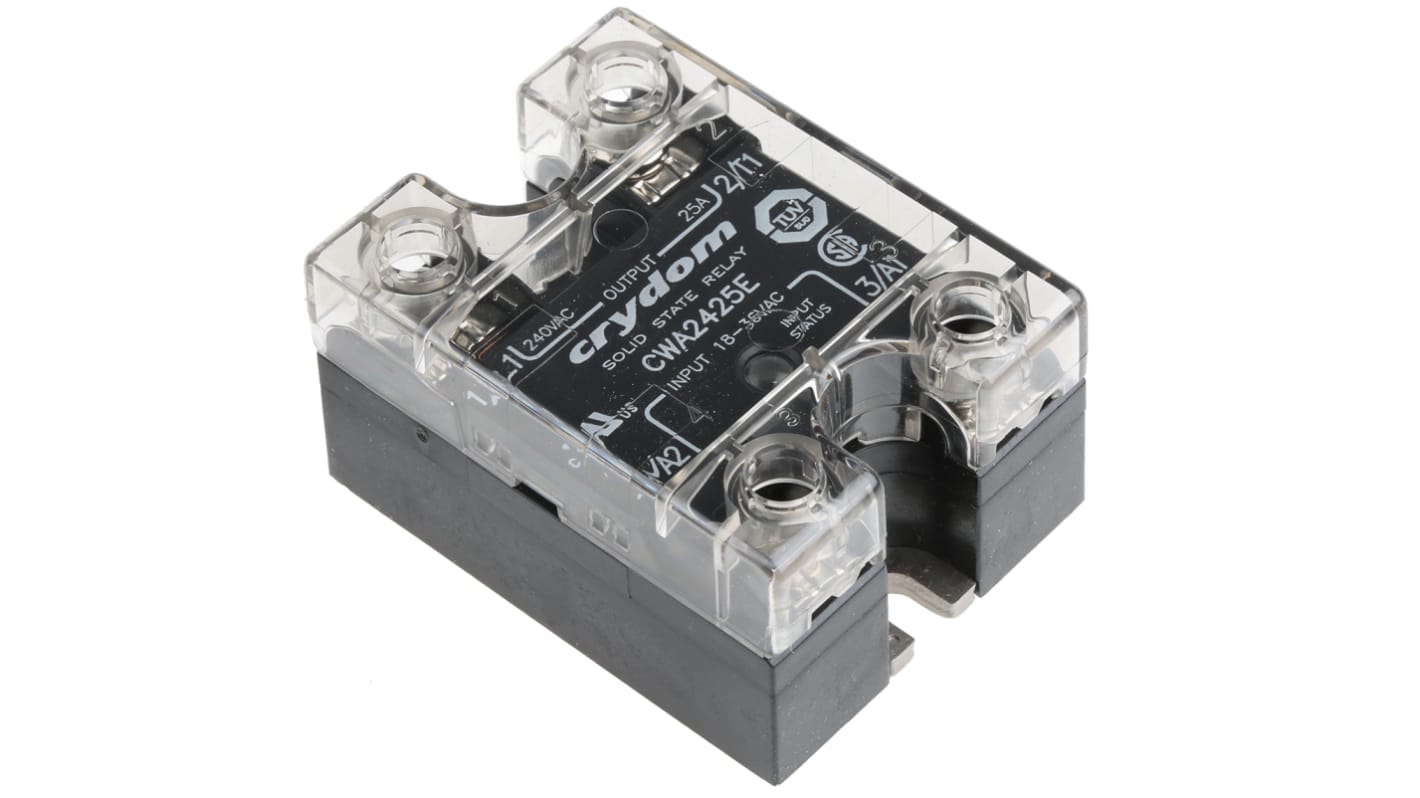 Sensata Crydom CW24 Series Solid State Relay, 25 A rms Load, Panel Mount, 280 V rms Load, 36 V rms Control