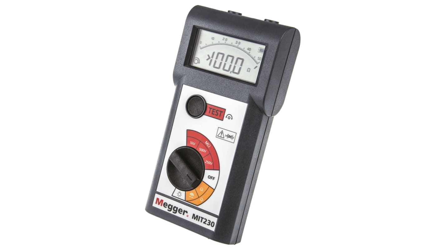 Tester izolace Tester izolace a vodivosti MIT230-EN 999MΩ 1000V dc, číslo modelu: MIT230 Megger