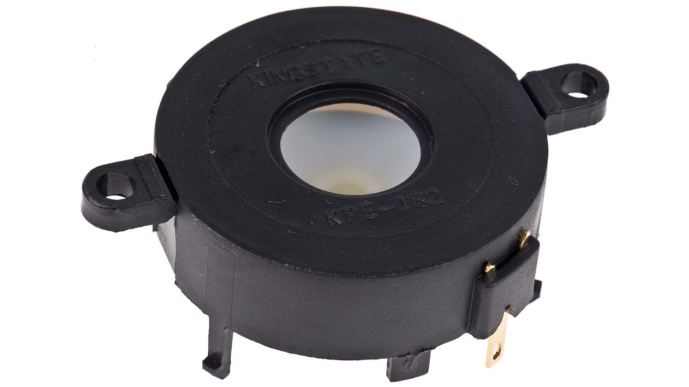 RS PRO Piezo Buzzer, Dauerton/Intervallton, 100dB, Schraubmontage→100V ac, Extern, ø 44.8mm, 44.8 x 23mm