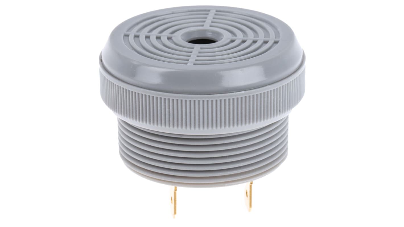 RS PRO 85dB Panel Mount Continuous Internal Buzzer, 36.5 (Dia.) x 23.5mm, 4V dc Min, 28V dc Max