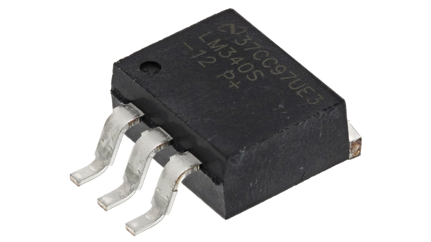 Régulateur de tension, LM340S-12/NOPB, 1A, D2PAK (TO-263) 3 broches.